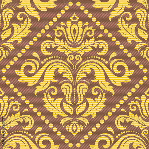 Seamless oriental ornament in the style of baroque. Traditional golden classic vector pattern