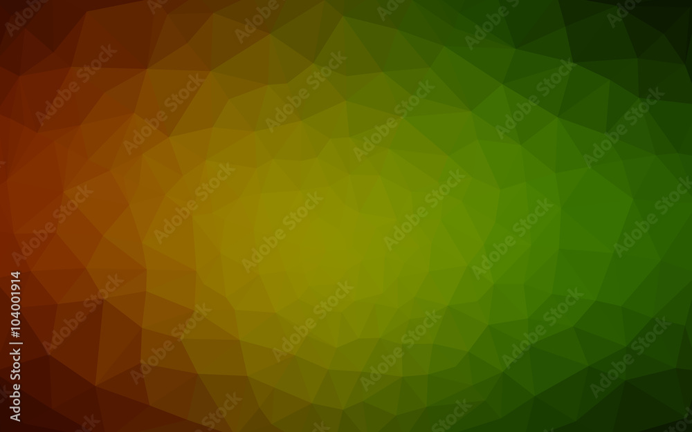 Obraz premium Multicolor dark red, green polygonal design pattern, which consist of triangles and gradient in origami style.