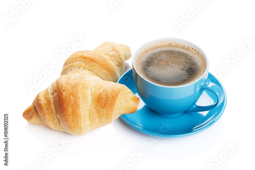 Fototapeta Naklejka Na Ścianę i Meble -  Fresh croissants and coffee