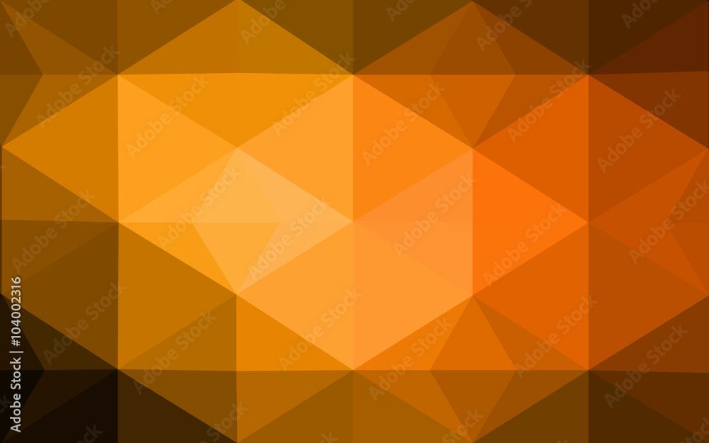 Dark orange polygonal design pattern, which consist of triangles and gradient in origami style.