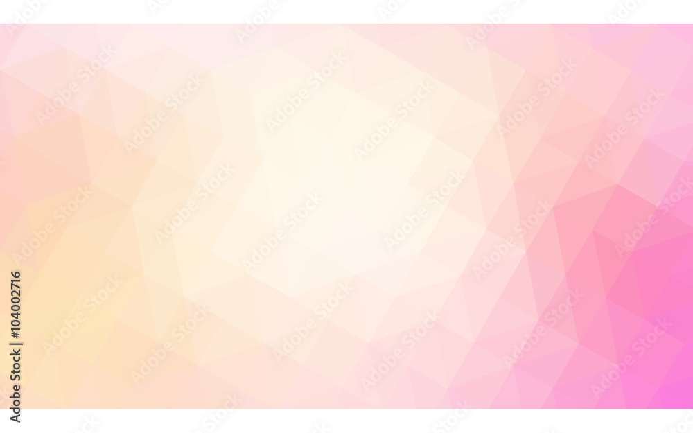 Multicolor pink, yellow polygonal design pattern, which consist of triangles and gradient in origami style.