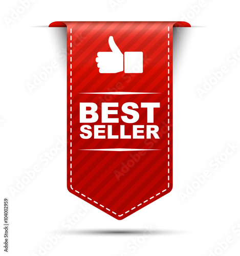 red vector banner design best seller