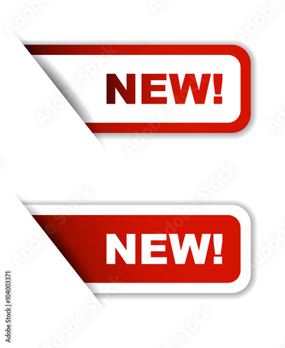 red set vector paper stickers new