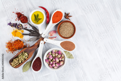 Fototapeta Naklejka Na Ścianę i Meble -  Herbs, condiments and spices