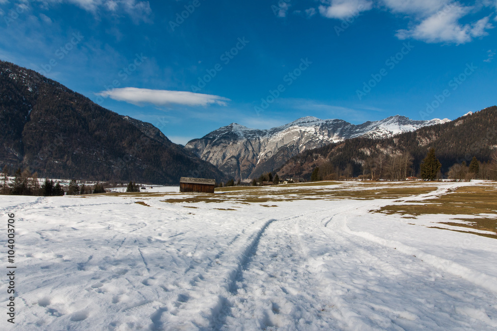 Schneeschmelze im Tal, Saalfeldner Becken