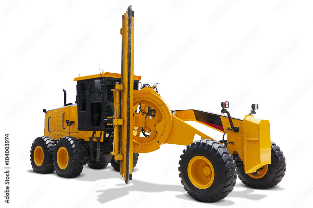 Motor grader isolated on white background Motor grader isolated on white background