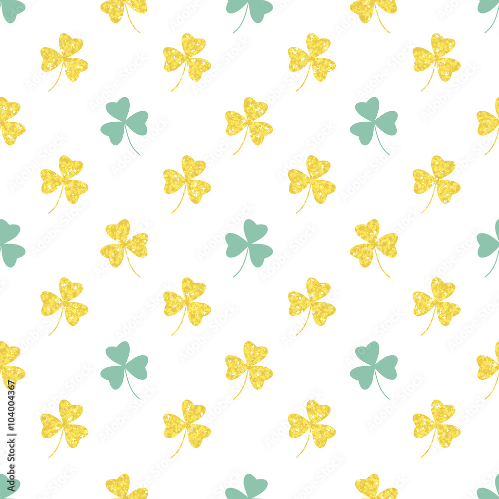 Obraz premium Gold clover seamless pattern eps