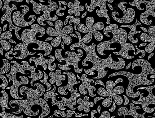 Beautiful vector seamless pattern with curling flowers. You can use any color of background