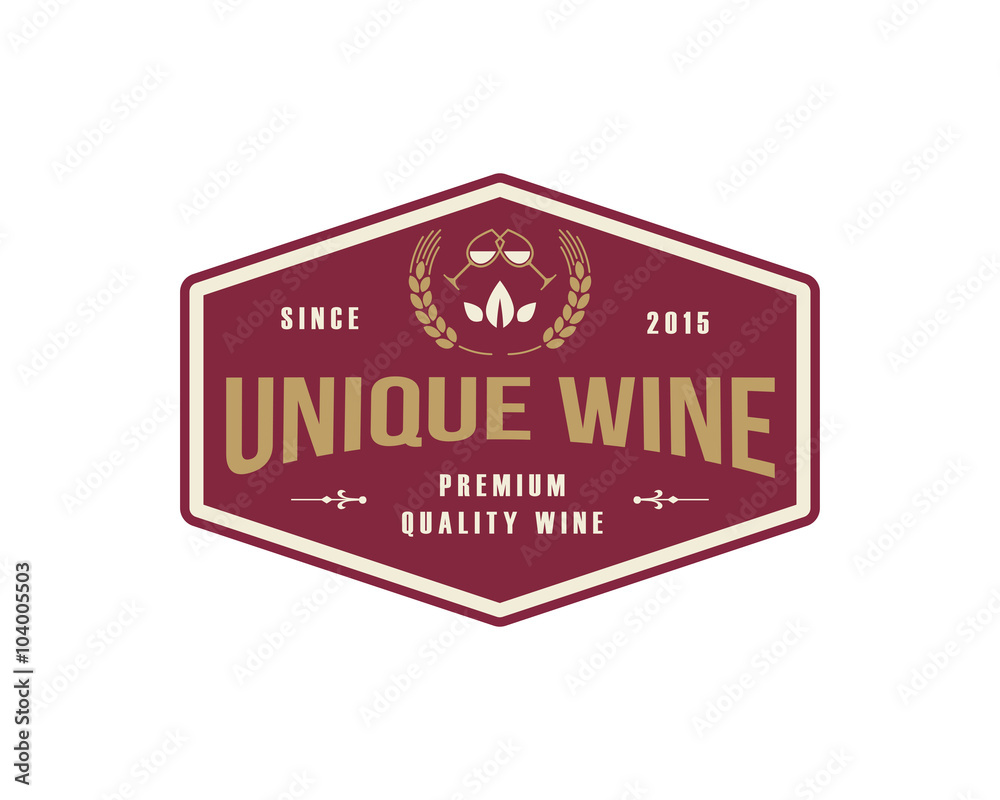 Flat Vintage Wine Label