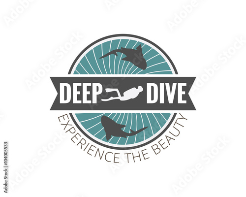 Flat Vintage Diving Logo