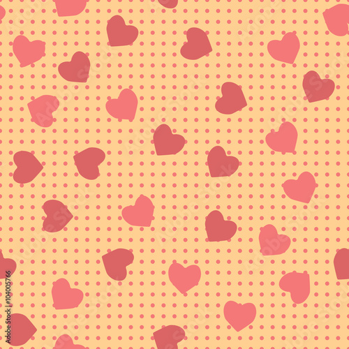 seamless pattern of hearts on a chiseled background