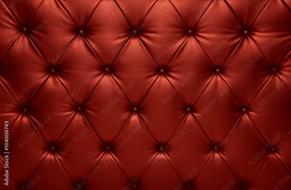 Naklejka premium Red capitone checkered coach leather decoration