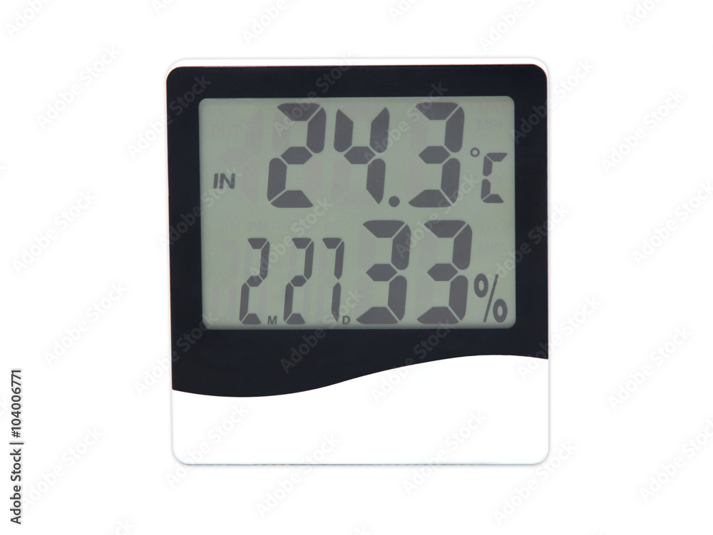 Fototapeta premium electronic clock, calendar, thermometer and hygrometer