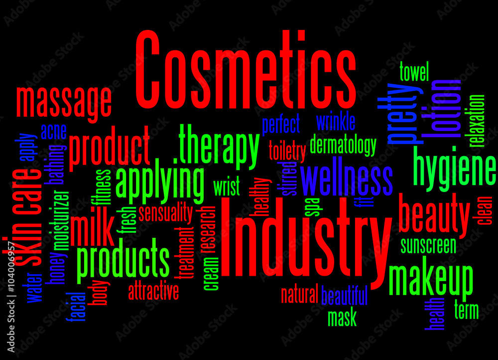 Cosmetics Industry, word cloud concept 4