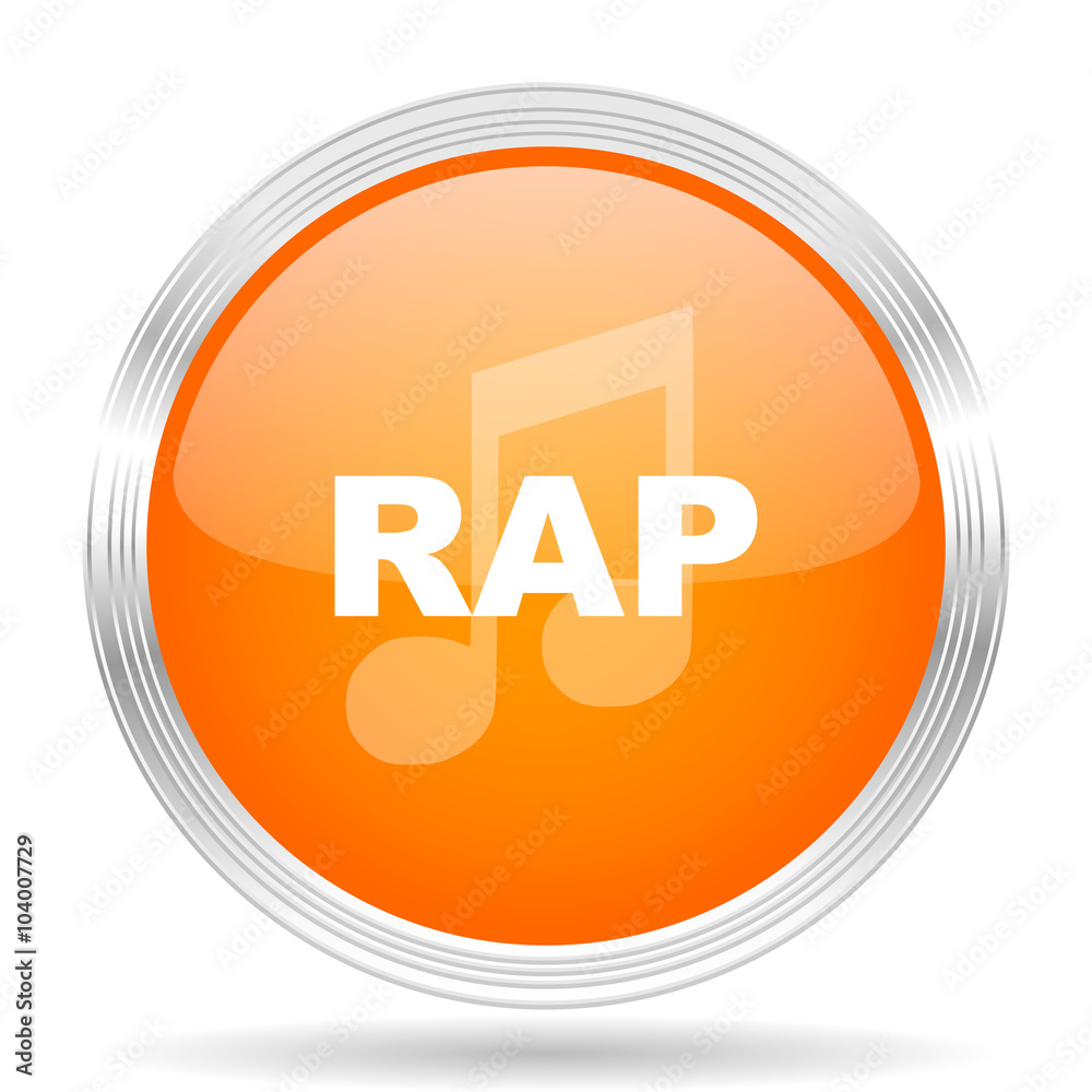 rap music orange silver metallic metallic chrome web circle glossy icon