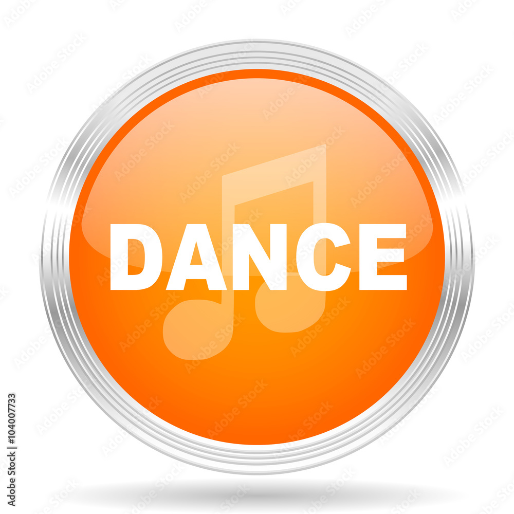 dance music orange silver metallic metallic chrome web circle glossy icon dance music orange silver metallic metallic chrome web circle glossy icon