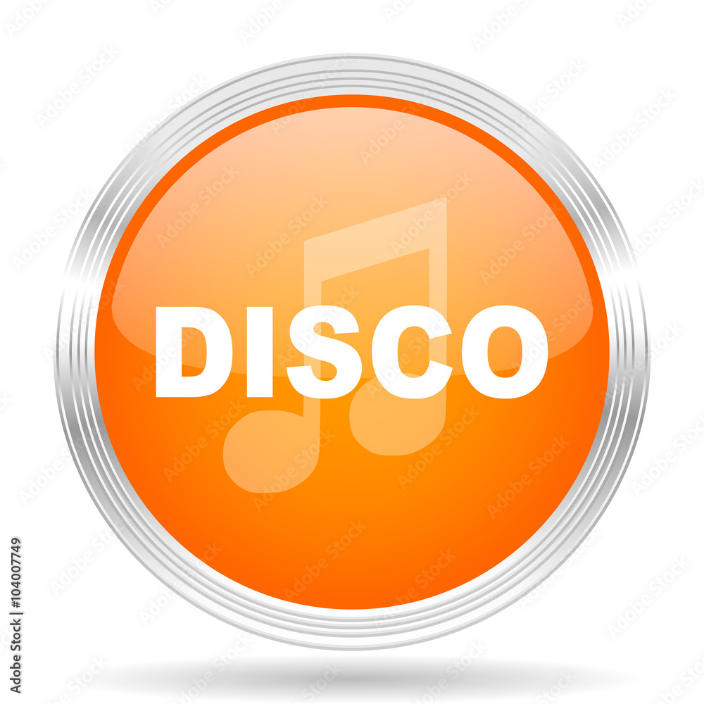disco music orange silver metallic metallic chrome web circle glossy icon disco music orange silver metallic metallic chrome web circle glossy icon