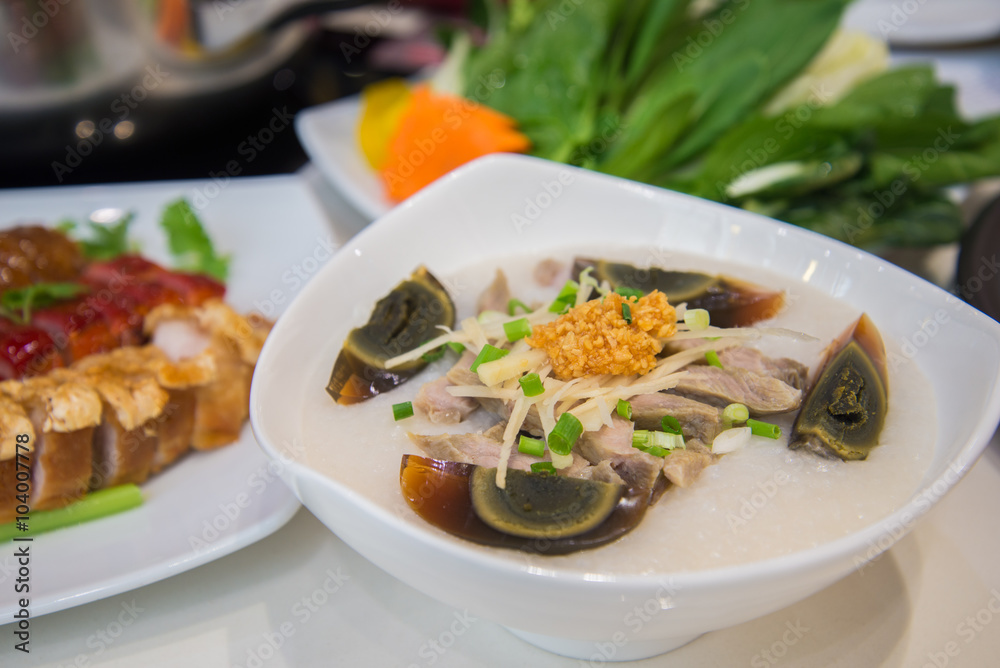 Congee with preserved eggs Congee with preserved eggs