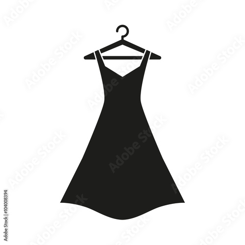 Black dress on hanger 
