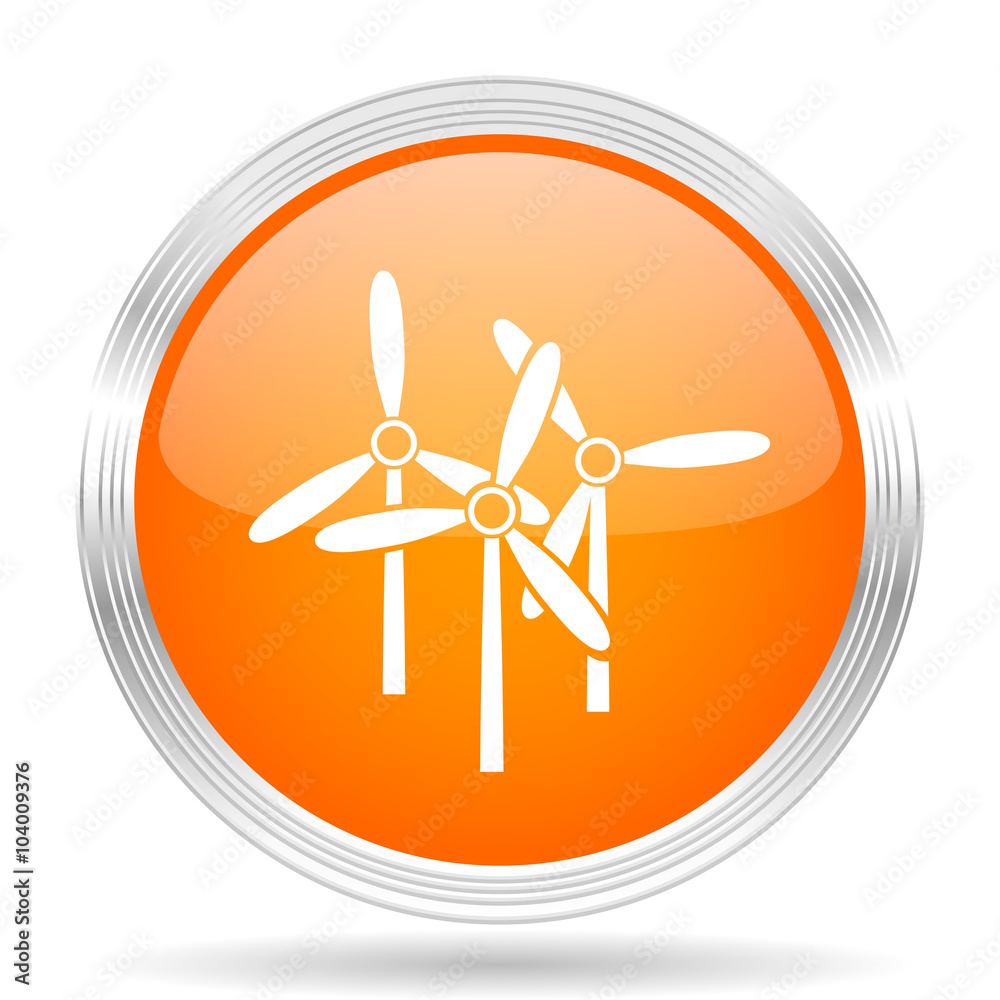 windmill orange silver metallic metallic chrome web circle glossy icon windmill orange silver metallic metallic chrome web circle glossy icon