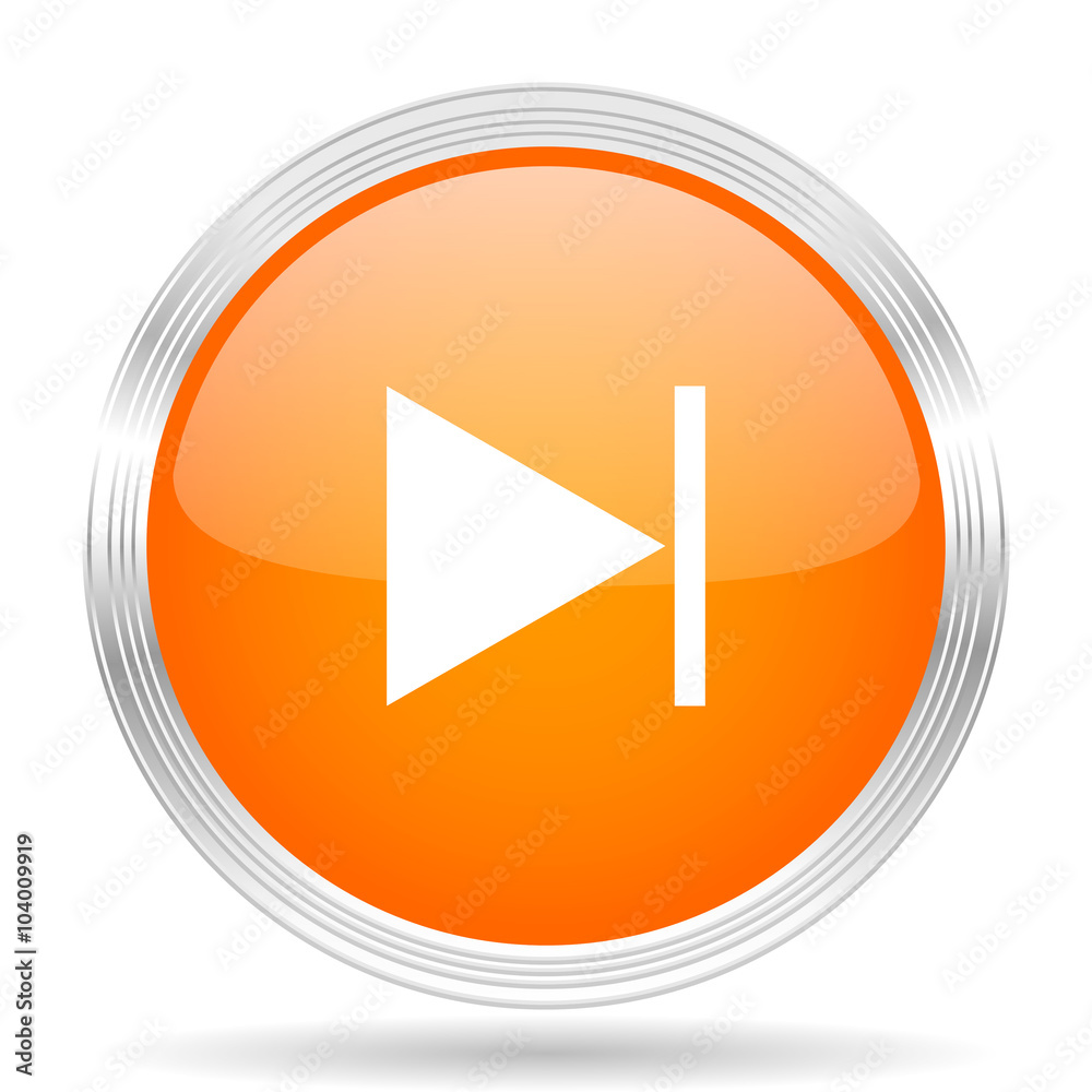 next orange silver metallic metallic chrome web circle glossy icon next orange silver metallic metallic chrome web circle glossy icon
