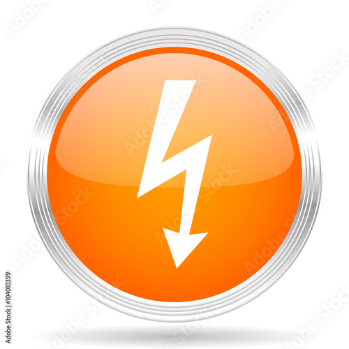 bolt orange silver metallic metallic chrome web circle glossy icon Free Download bolt orange silver metallic metallic chrome web circle glossy icon - GFXLoad