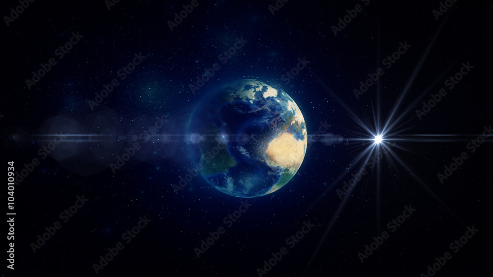 Obraz premium Earth with Flare