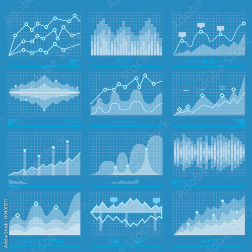 Big Data Statistics Background Business Graph Analysis Statistic Set Marketing. Analysis Vector  Infographics. Banner Graph Information Business Chart Illustration Graph Statistic Sound Wave Histogram photo