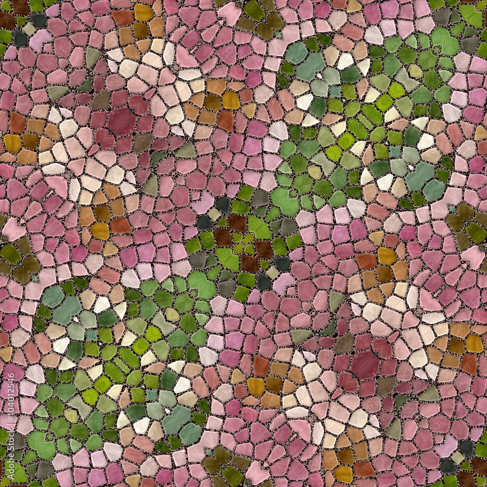 Abstract seamless texture of mosaic kaleidoscope pattern for background