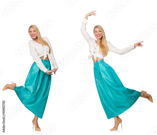 Composite photo of woman in various poses