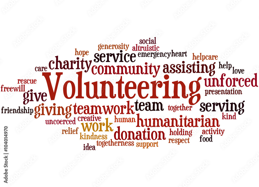 Obraz premium Volunteering, word cloud concept