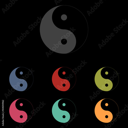 vector icons set on black background
