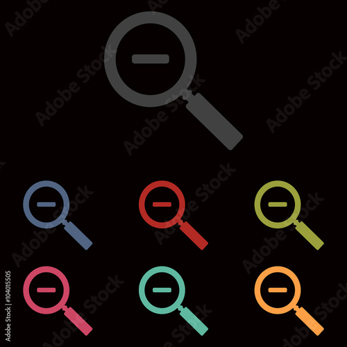vector icons set on black background