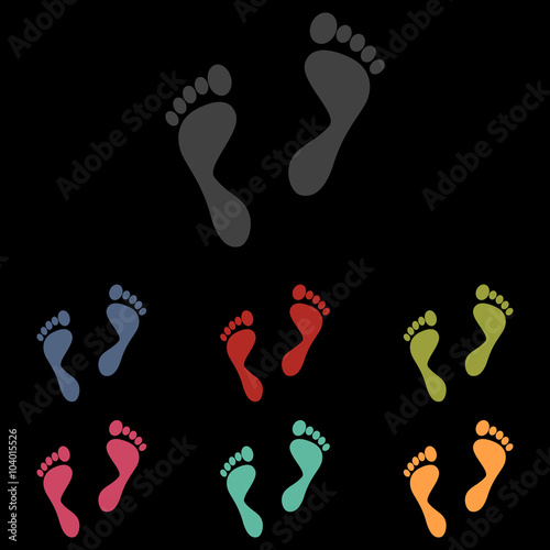 vector icons set on black background