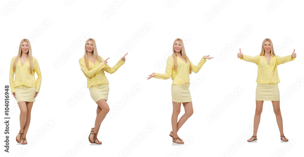 Naklejka premium Collage of woman isolated on white