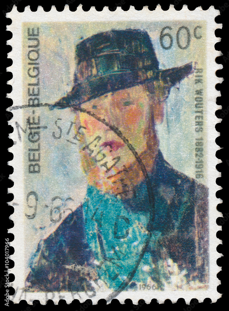 Stamp printed By Belgium shows Rik Wouters