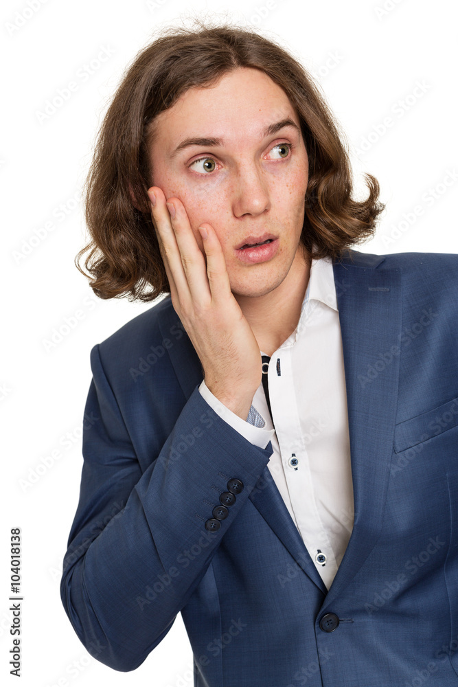 Young man in a blue suit Young man in a blue suit