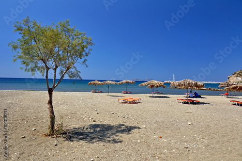 Fototapeta Naklejka Na Ścianę i Meble -  Strand mit Baum bei Agia Galini / Insel Kreta