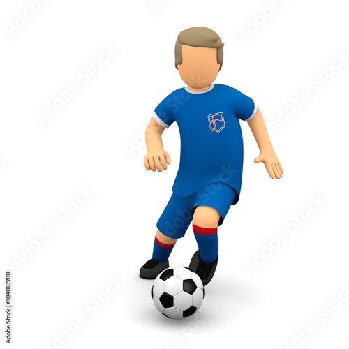 Islandische Fußballer passt den Ball