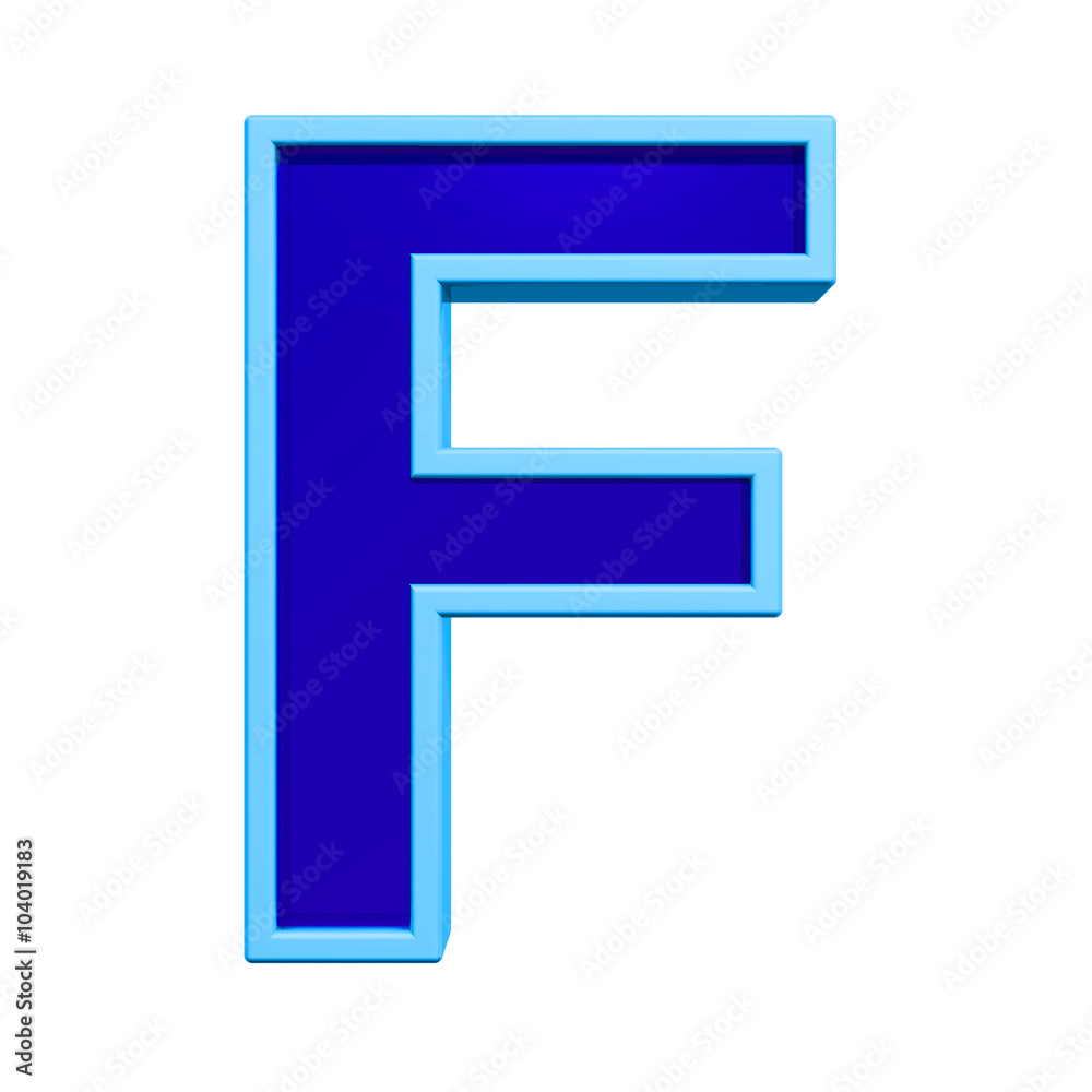 One letter from blue glass with frame alphabet set, isolated on white. Computer generated 3D photo rendering. One letter from blue glass with frame alphabet set, isolated on white. Computer generated 3D photo rendering.