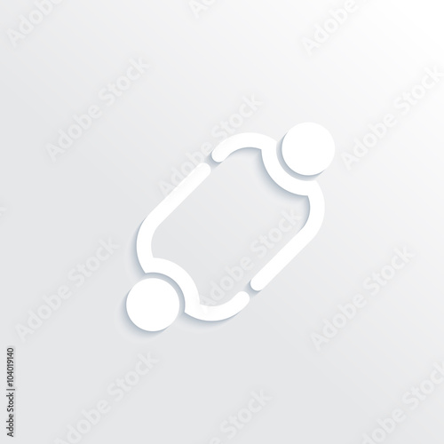 People teammates logo. Group of 2 People. 3D white vector