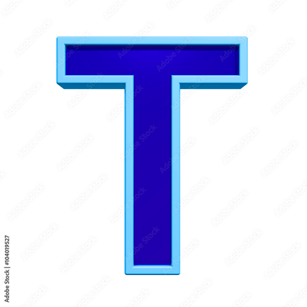 One letter from blue glass with frame alphabet set, isolated on white. Computer generated 3D photo rendering. One letter from blue glass with frame alphabet set, isolated on white. Computer generated 3D photo rendering.