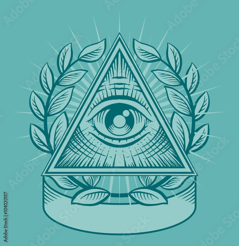 All seeing eye. Vector illustration