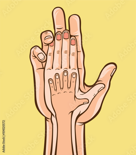 Family hands. Vector illustration