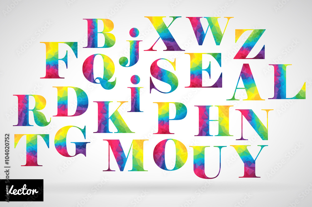 Rainbow alphabet set Rainbow alphabet set
