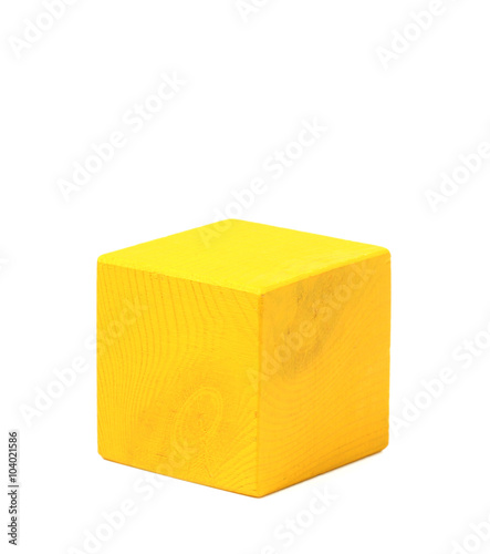 Natural wooden yellow cube