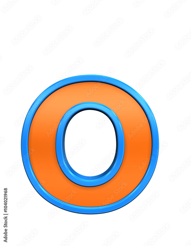 One lower case letter from orange glass with blue frame alphabet set, isolated on white. Computer generated 3D photo rendering. One lower case letter from orange glass with blue frame alphabet set, isolated on white. Computer generated 3D photo rendering.