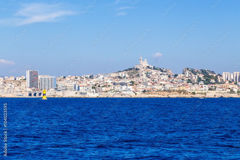 Marseille. View town from the sea 