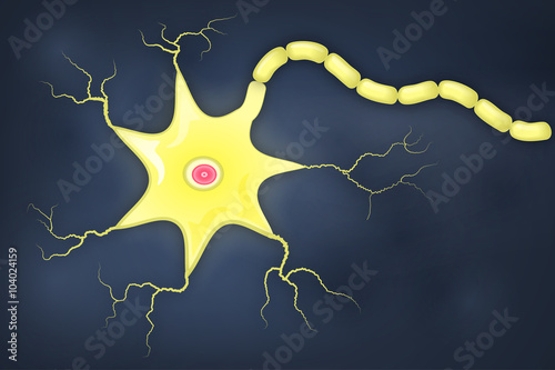 Neuron cell with axon illustration