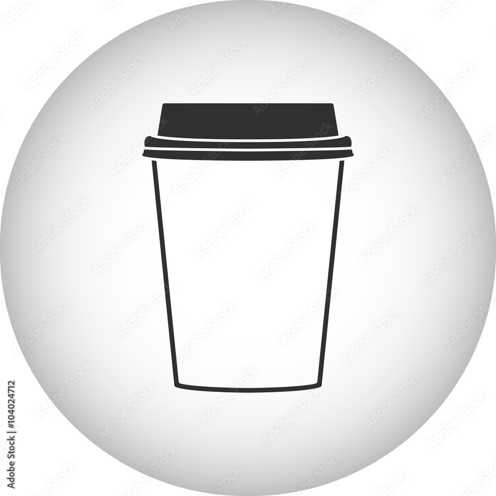 Coffee paper cup tea simple icon on round background Coffee paper cup tea simple icon on round background